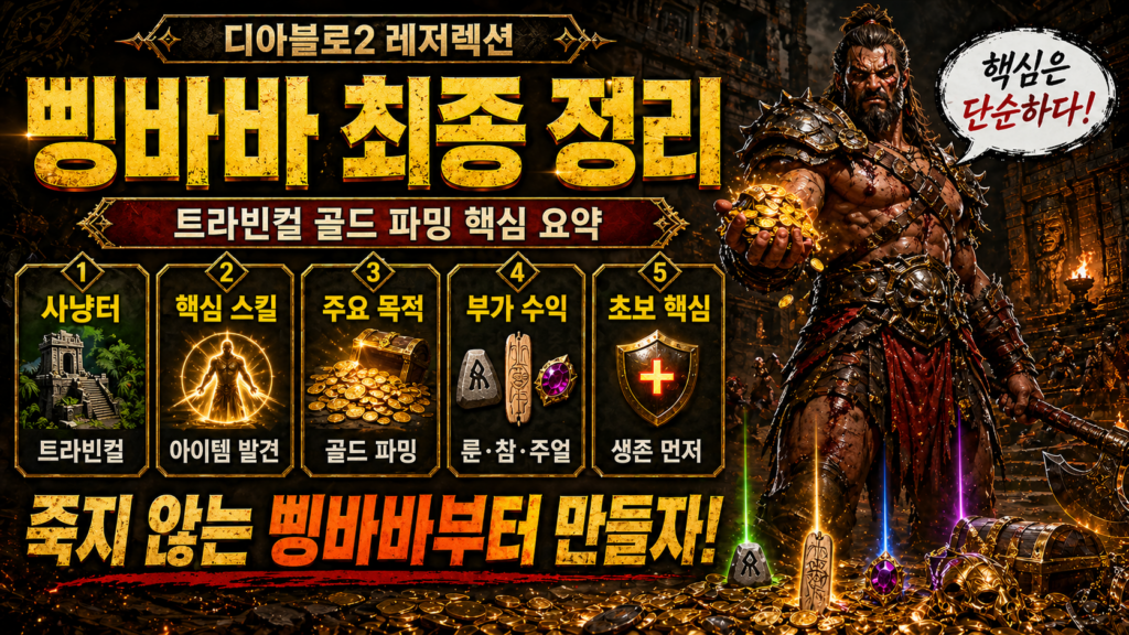 디아블로2 골드 파밍 야만용사