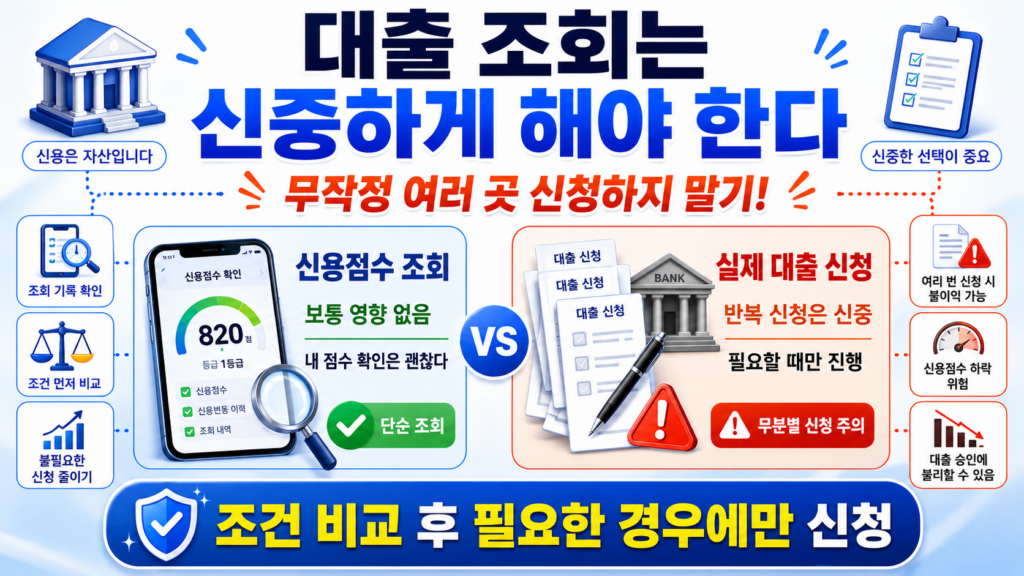 대출 조회는 신중하게 해야한다.