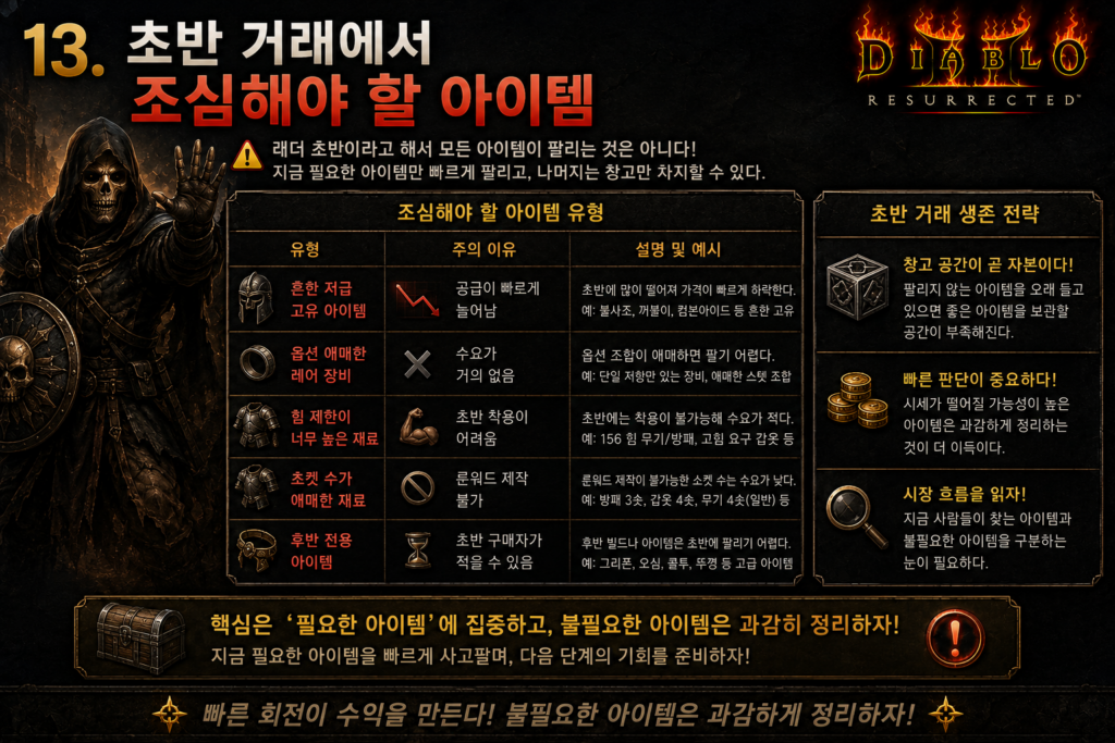 초반 거래에서 초심해야 할 아이템