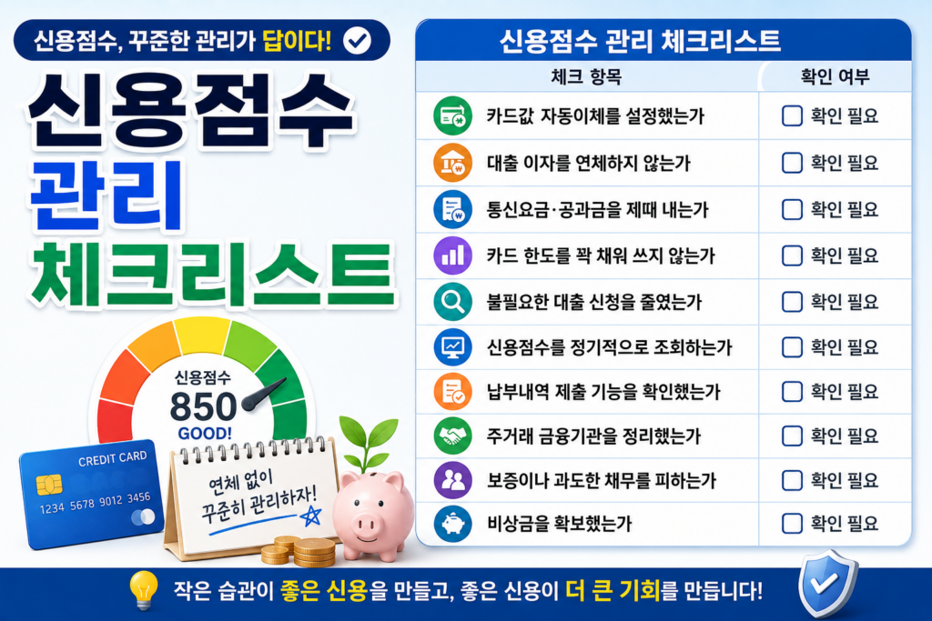 신용점수 관리 체크리스트