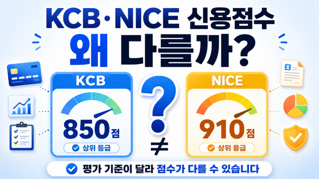 KCB, NICE 신용점수 왜 다를까