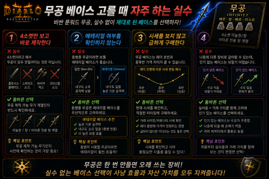 무공 베이스 고를 때 자주하는 실수
