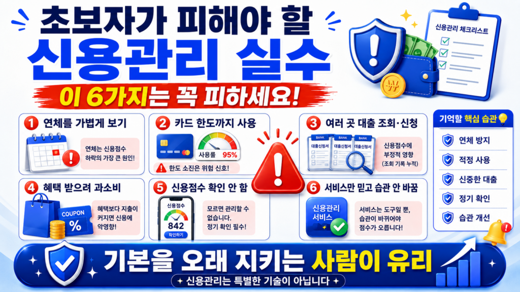 초보자가 피해야할 신용관리 실수